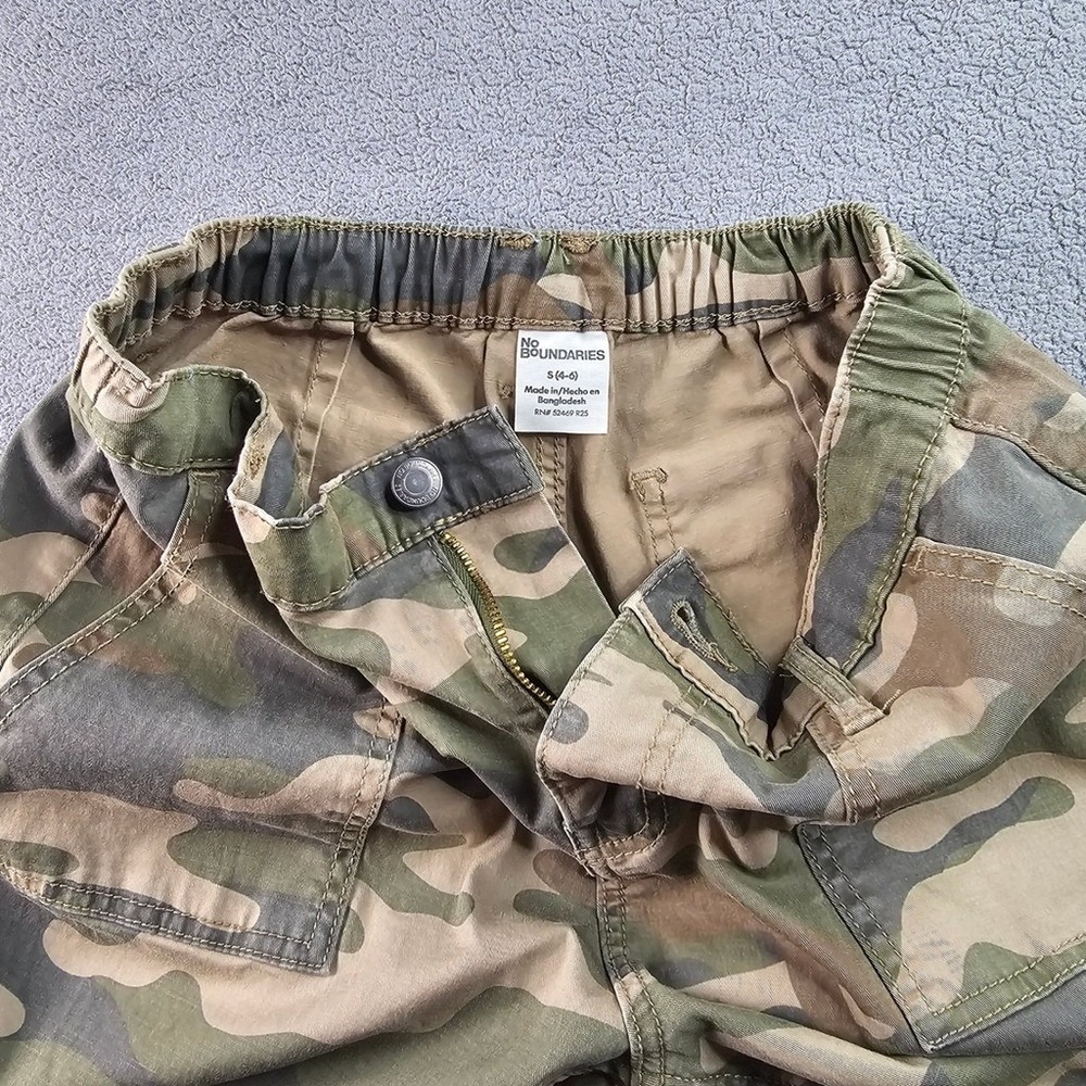 No Boundaries Pants Women's S Green CamouflageStretch Workwear Elastic Waistband - Picture 10 of 11
